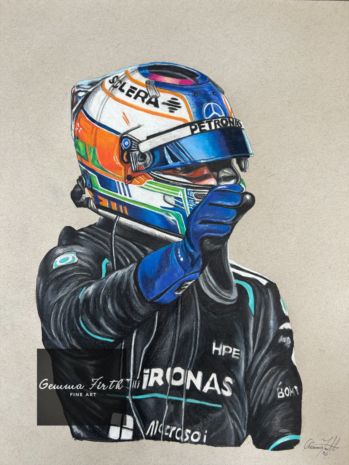 Coloured Pencil Drawing of Kimi Antonelli – Mercedes F1 Portrait Explained
