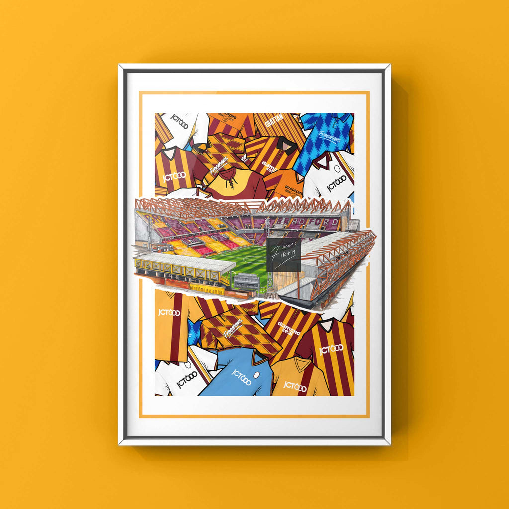 Bradford City Kit Retro Shirts & Stadium Football Print