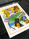 Cambridge Kit Collage Retro Shirts & Stadium Football Print