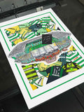 Celtic Kit Collage Retro Shirts & Stadium Football Print