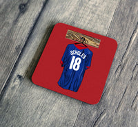 Retro Scholes Shirt Illustration Coaster