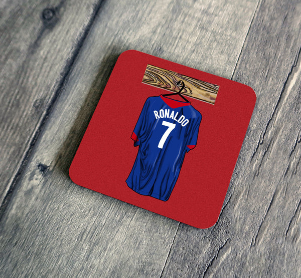 Retro Ronaldo Shirt illustration Coaster