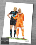 Esme Morgan and Hannah Hampton inspired Print Watercolour Painting Original Artwork footballer drawing women’s footballers, Womens football