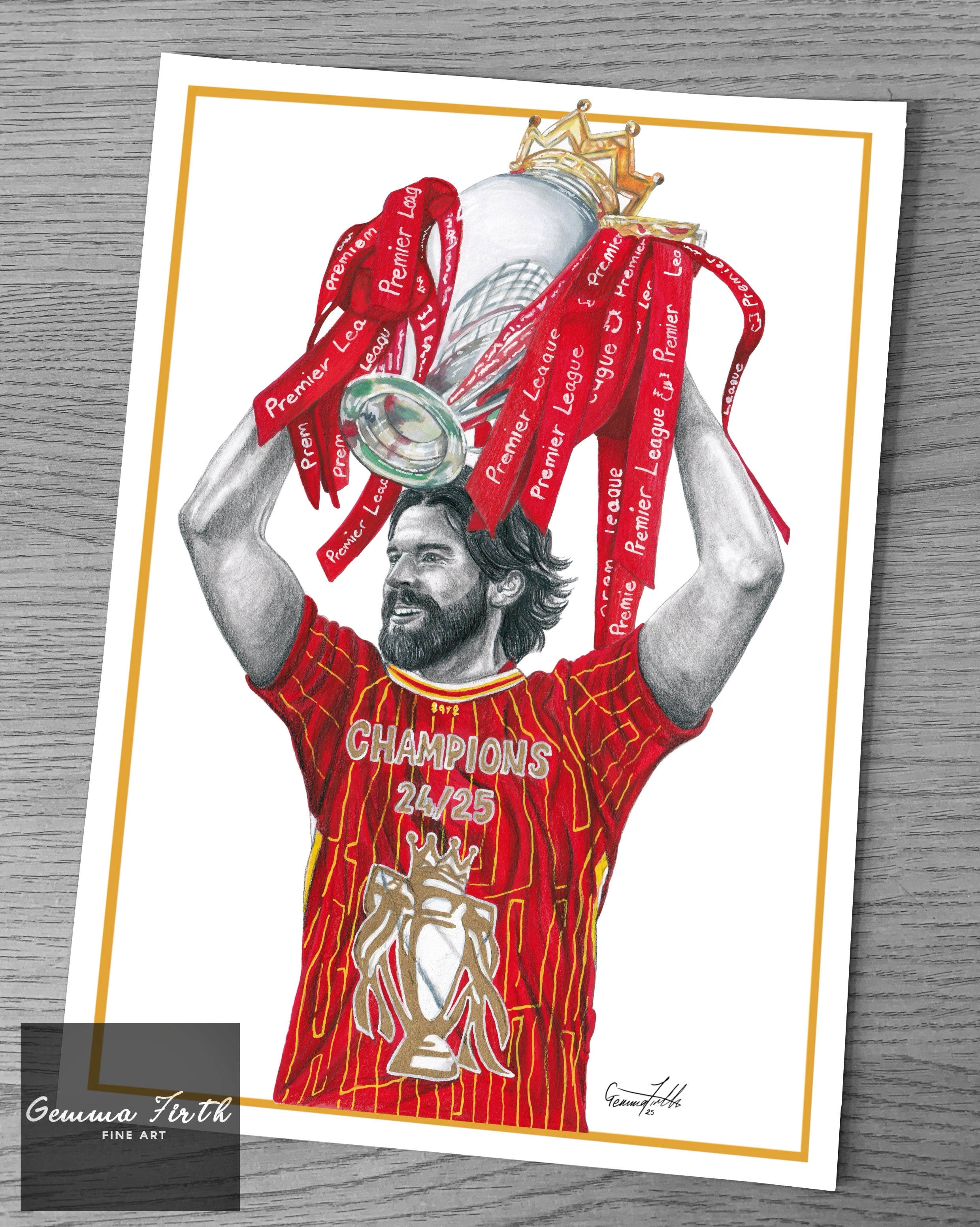 Alisson Becker Inspired Pencil Drawing A4 A5 A3 Drawing Liverpool Champions drawing | Football Prints | Birthday Gift |