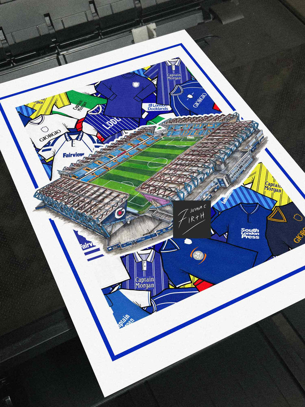  Artwork inspired by the home of Millwall football club, a London club that play at the Den stadium