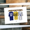 Jude Bellingham Themed Career so far Dressing Room Kit Print Hand Illustrated Design