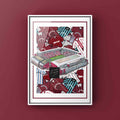 Hearts Kit Collage Retro Shirts & Stadium Football Print