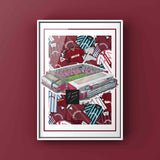 Hearts Kit Collage Retro Shirts & Stadium Football Print