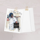 Cricket Portraits Drawing Birthday Card A5 Size