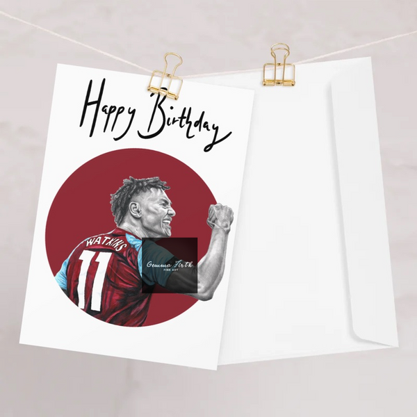 Ollie Watkins inspired Drawing Birthday Card A5 Size