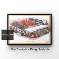 Drawing of Anfield Stadium Liverpool themed drawing | Football Prints | Birthday Gift | Football Decor | A4 A5 A3 Football Print | Champions