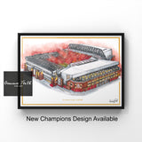 Drawing of Anfield Stadium Liverpool themed drawing | Football Prints | Birthday Gift | Football Decor | A4 A5 A3 Football Print | Champions