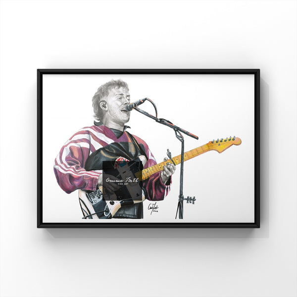 Mixed media drawing of sam fender, musician