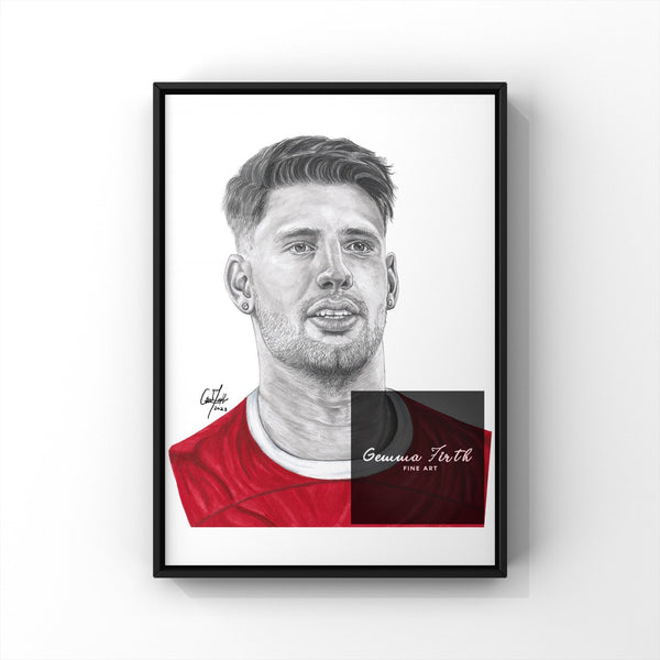 Drawing of Liverpool's newest signing Dominik Szoboszlai