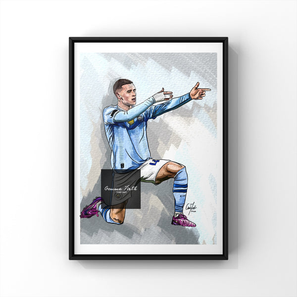 Drawing Of Phil Foden Inspired Drawing print A4