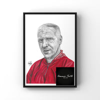 Bill Shankly inspired Drawing print A4 Original Artwork