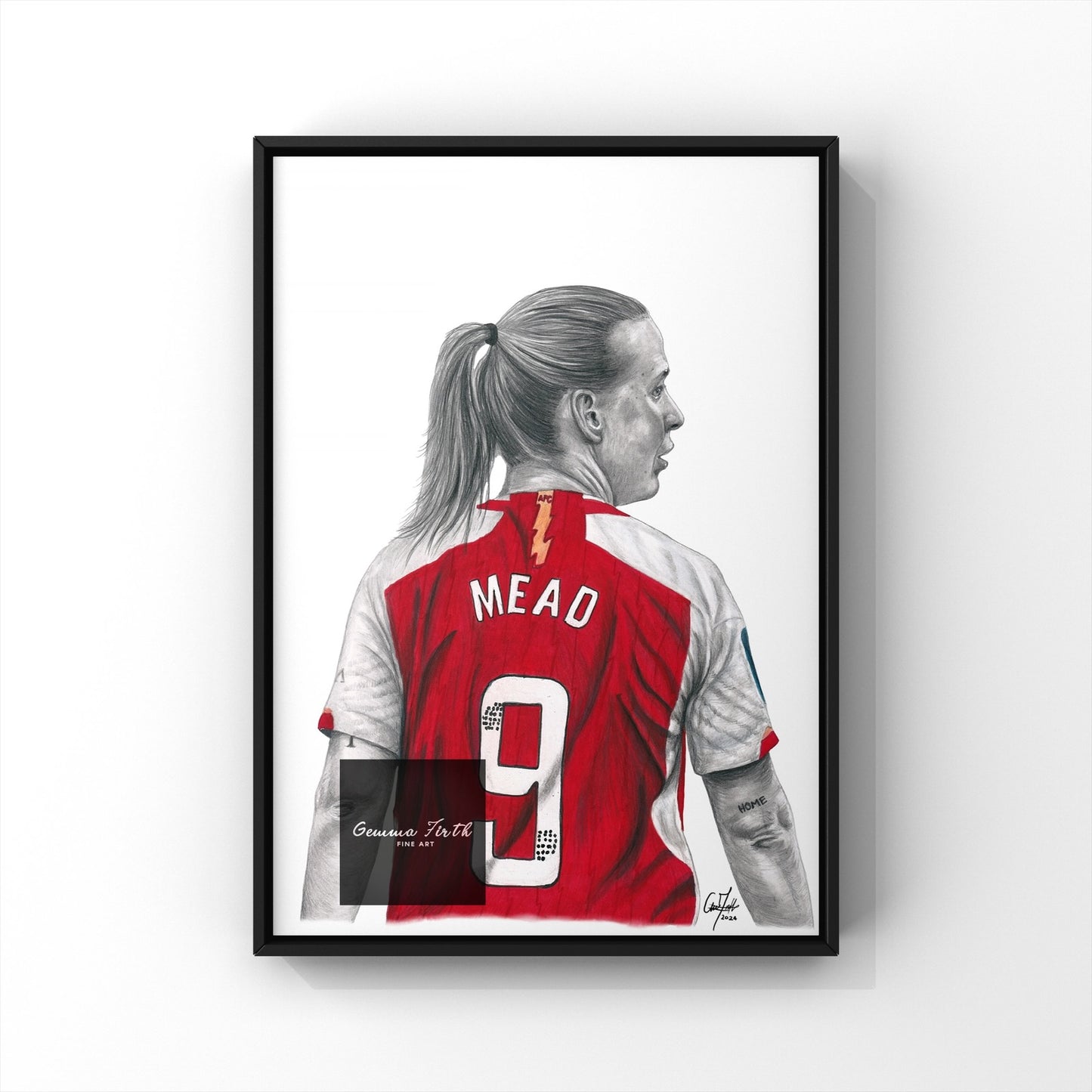 Beth Mead inspired Print Pencil Drawing Original Artwork footballer dr ...