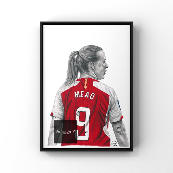 Beth Mead inspired Print Pencil Drawing Original Artwork footballer drawing Lionesses