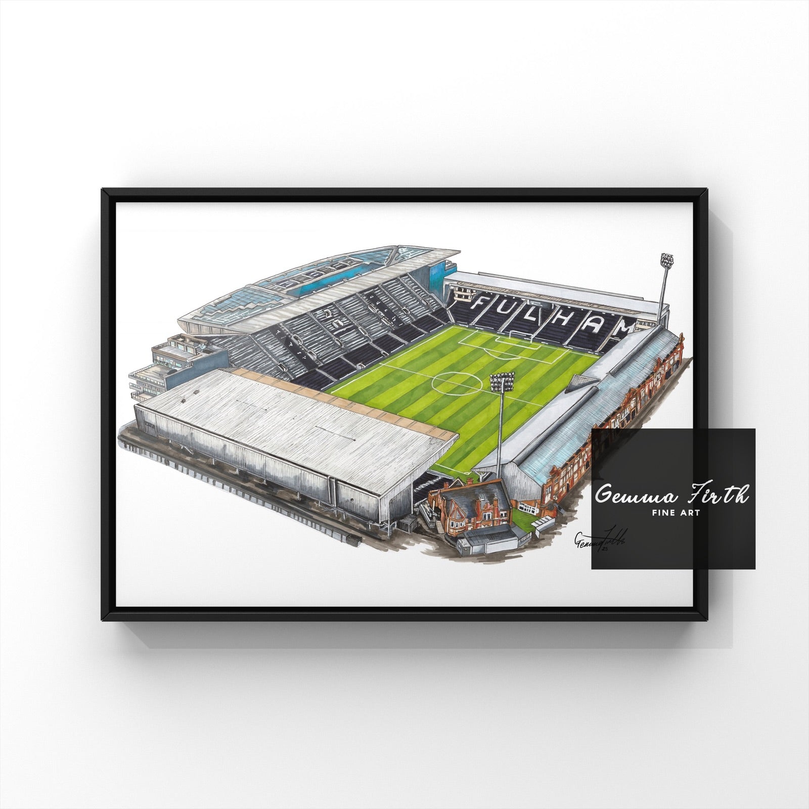 Craven Cottage Stadium Drawing Print