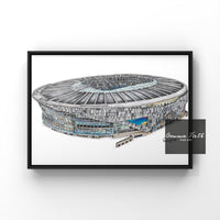 Drawing of Tottenham Stadium themed drawing | Football Prints | European Champions | Football Decor | A4 A5 A3 Football Print |
