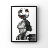 Brazil Ronaldinho Inspired pencil drawing Print A4 A5 A3 Pencil Drawing Original Artwork