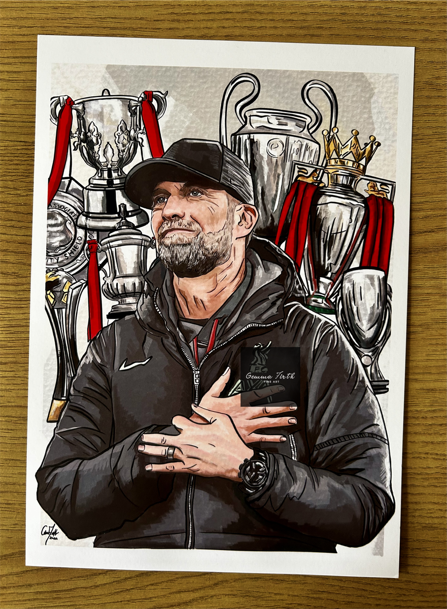 Jurgen Klopp Trophy Digital Illustration Print – gfirthart