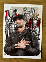 Jurgen Klopp Trophy Digital Illustration Print