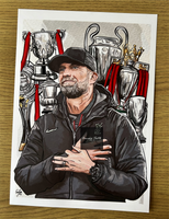 Jurgen Klopp Trophy Digital Illustration Print