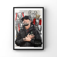 Jurgen Klopp Trophy Digital Illustration Print