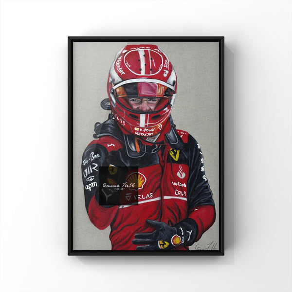 Colour Pencil Drawing of Charles Leclerc A4 UNFRAMED PRINT