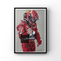 Colour Pencil Drawing of Schumacher A4 UNFRAMED PRINT