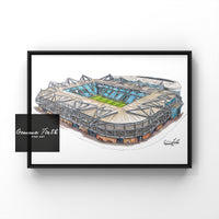 Coventry Arena Stadium themed drawing | Football Prints | Birthday Gift | Football Decor | A4 A5 A3 Football Print | Sky Blues Fan Gift