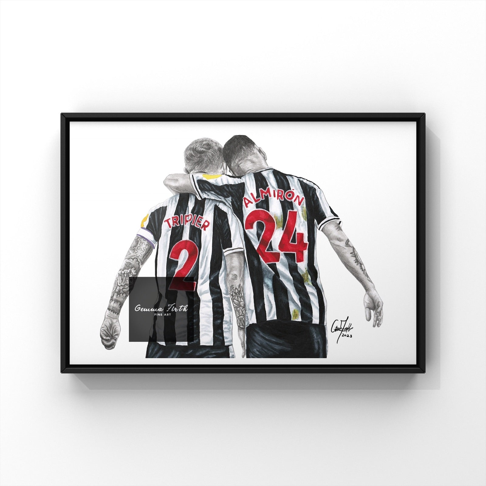 "TRIPPIER AND ALMIRON" Mixed Media Drawing *ORIGINAL ARTWORK*
