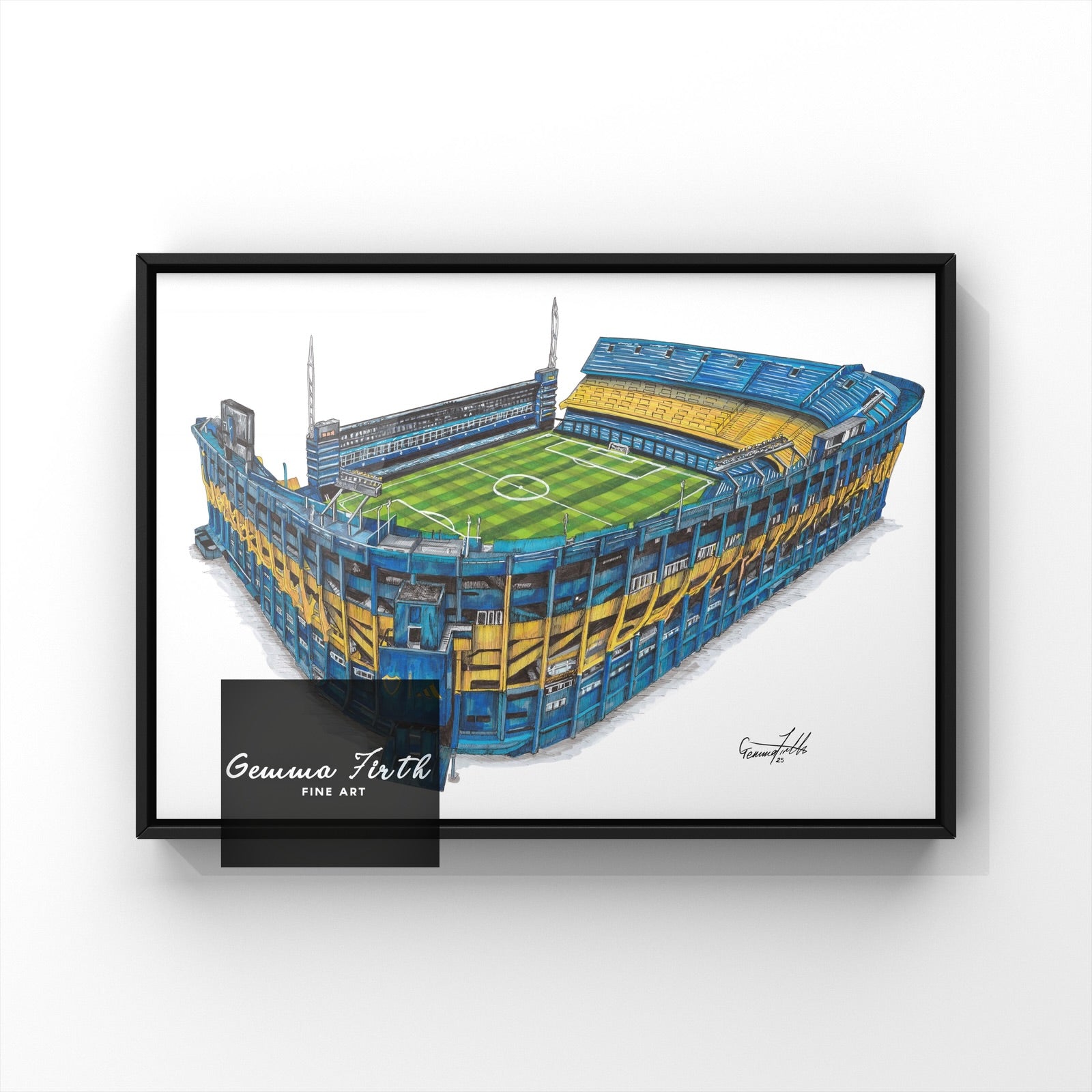La Bombonera Boca Juniors drawing Print