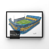 Drawing of La Bombonera Boca Juniors themed drawing | Football Prints | Birthday Gift | Football Decor | A4 A5 A3 Football Print |
