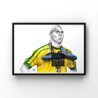 Pencil Drawing of Brazil Ronaldo R9 Inspired pencil drawing Print A4 A5 A3 Pencil Drawing Original Artwork