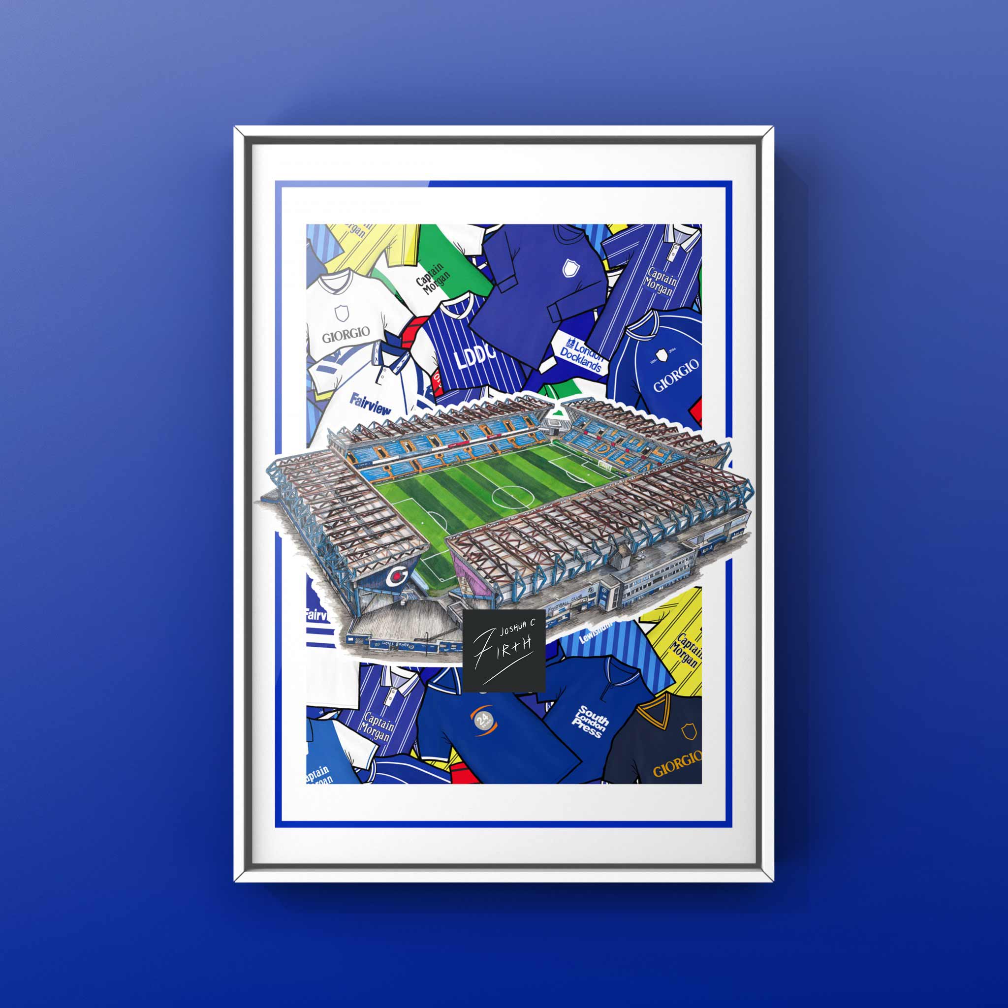  Artwork inspired by the home of Millwall football club, a London club that play at the Den stadium