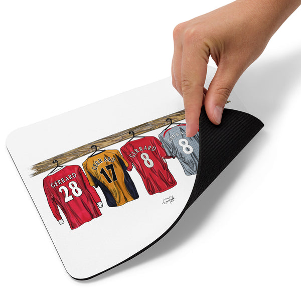 Steven Gerrard Career Shirt Illustration Drawing Mouse pad