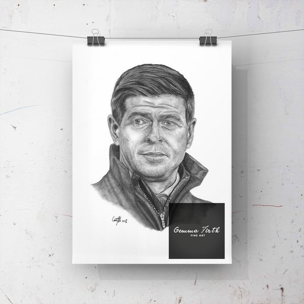 This is a drawing of former Villa and Rangers Manager Steven Gerrard. This is a graphite pencil drawing which has been drawn by GFIRTHFINEART. This poster print is now available in here sizes A3, A4, and A5. This poster print is available on my website now and has no affiliations to any club or sponsor. great for liverpool, villa and rangers fans as a memorabilia piece.