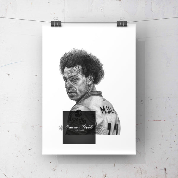 Mo Salah liverpool player drawing poster print original artwork for sale. This is a print of one of my original drawings, Liverpool FC forward Mo Salah. This print would be a fantastic gift for any Liverpool fan, suitable for any room. The prints are available in A5, A4 and A3 sizes and will also be signed by myself. They are extremely easy to frame. 