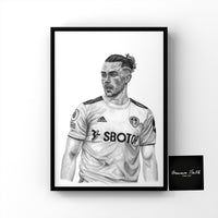 This is a graphite pencil drawing of Leeds United player Jack Harrison. The prints are available in A4, A3 and A5 sizes and will also be signed by myself. They are extremely easy to frame. This print would be a fantastic gift for any Leeds fan, suitable for any room. Jack Harrison poster print. Footballer Print Footballer Art