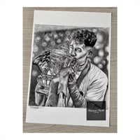 This is a print of one of my original drawings, Liverpool player, Roberto Firmino. This piece celebrates Liverpool’s FA cup win. This print is available in A5, A4 and A3 sizes, and is extremely easy to frame yourself. This print would be a fantastic gift for any Liverpool fan, suitable for any room. 